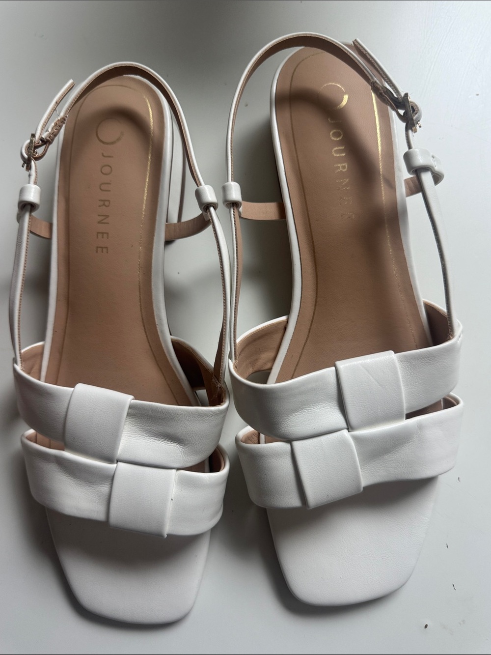 Journee Collection White Braided Slingback Sandals